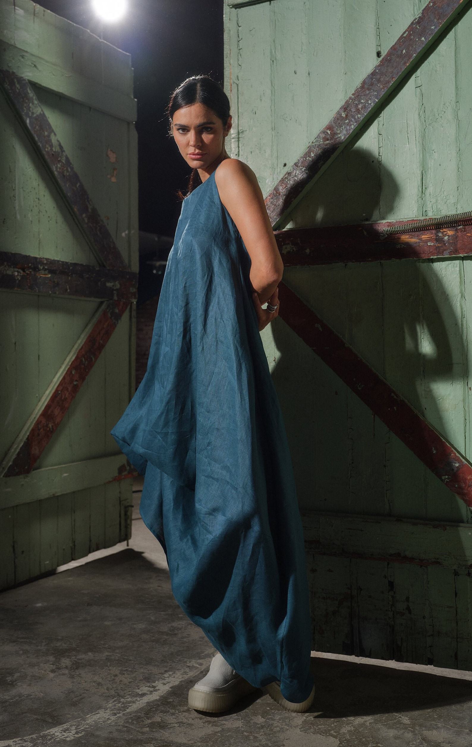 Azure Linen Maxi Sustainable Summer Style - Image 5