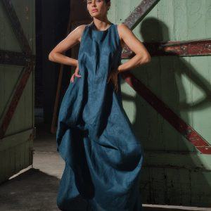 Azure Linen Maxi Sustainable Summer Style