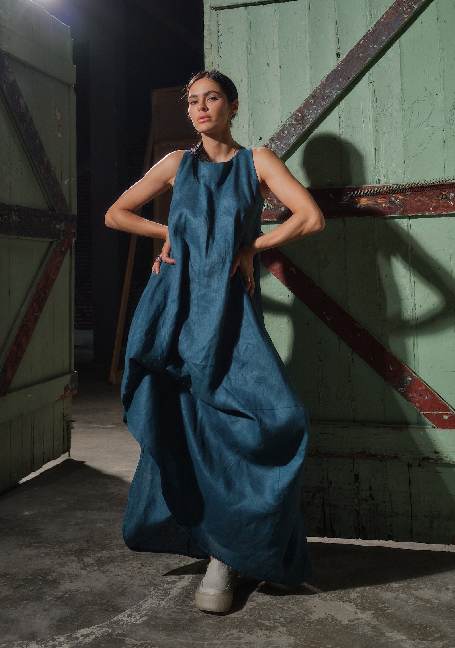 Azure Linen Maxi Sustainable Summer Style - Image 2