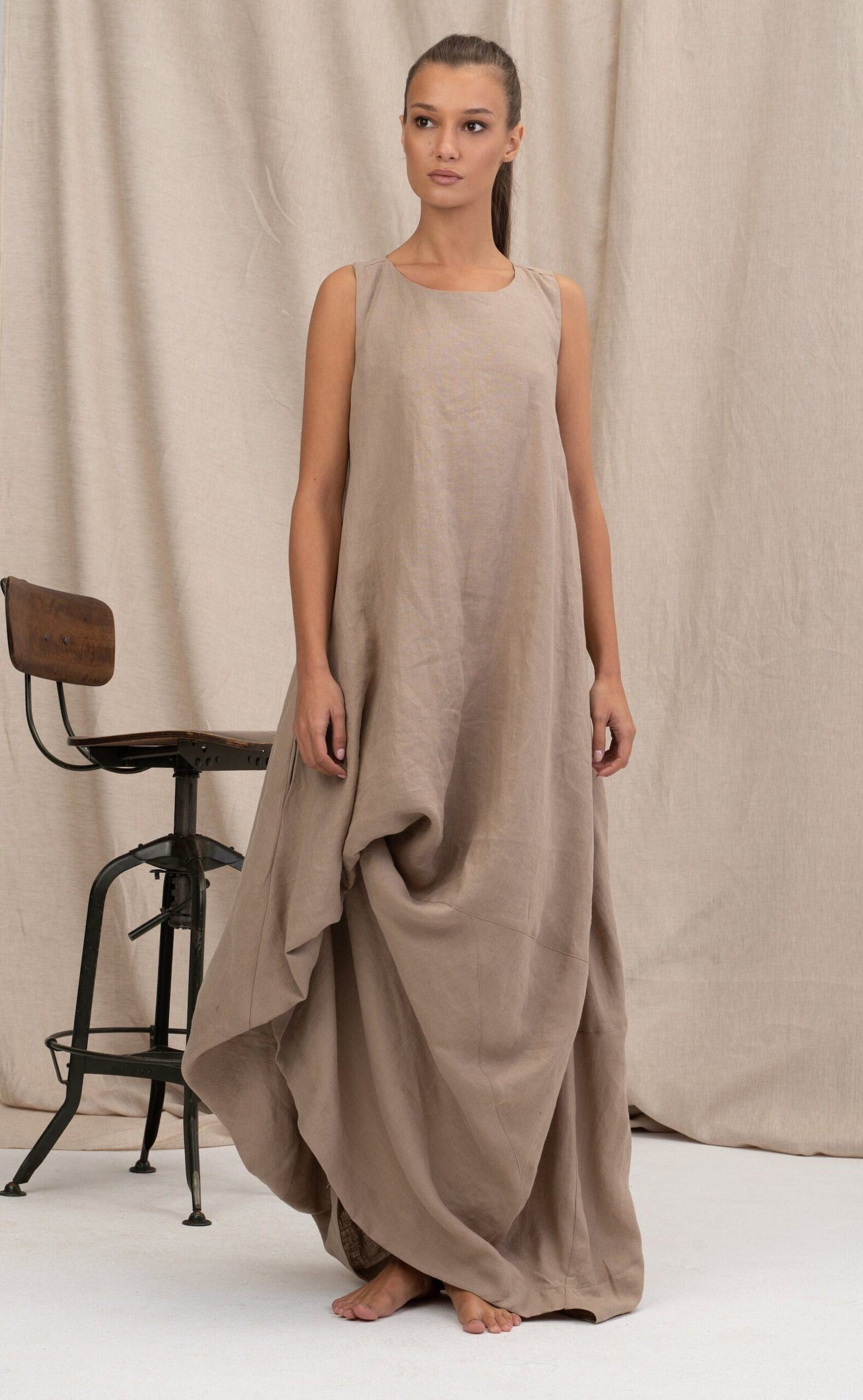 Azure Linen Maxi Sustainable Summer Style - Image 4
