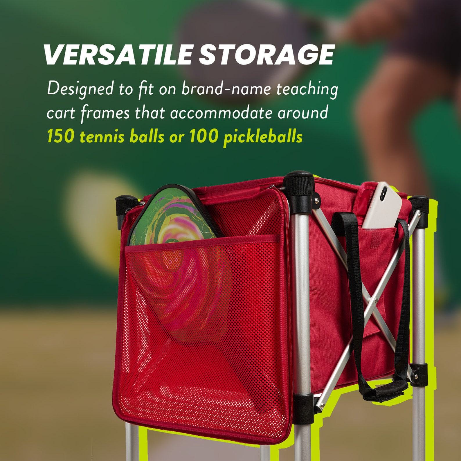 Ball Tote The Ultimate Replacement Bag for Tennis and Pickleball Pro Teaching Carts and Ball Hoppers