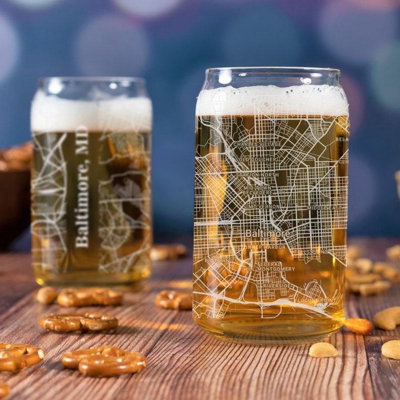 Baltimore Beer Can Glass Engrave Your City’s Story on Every Sip