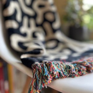 Bamboo Forest Tapestry Throw Blanket Woven in the USA, Minimalist Home Decor