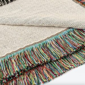 Bamboo Forest Tapestry Throw Blanket Woven in the USA, Minimalist Home Decor