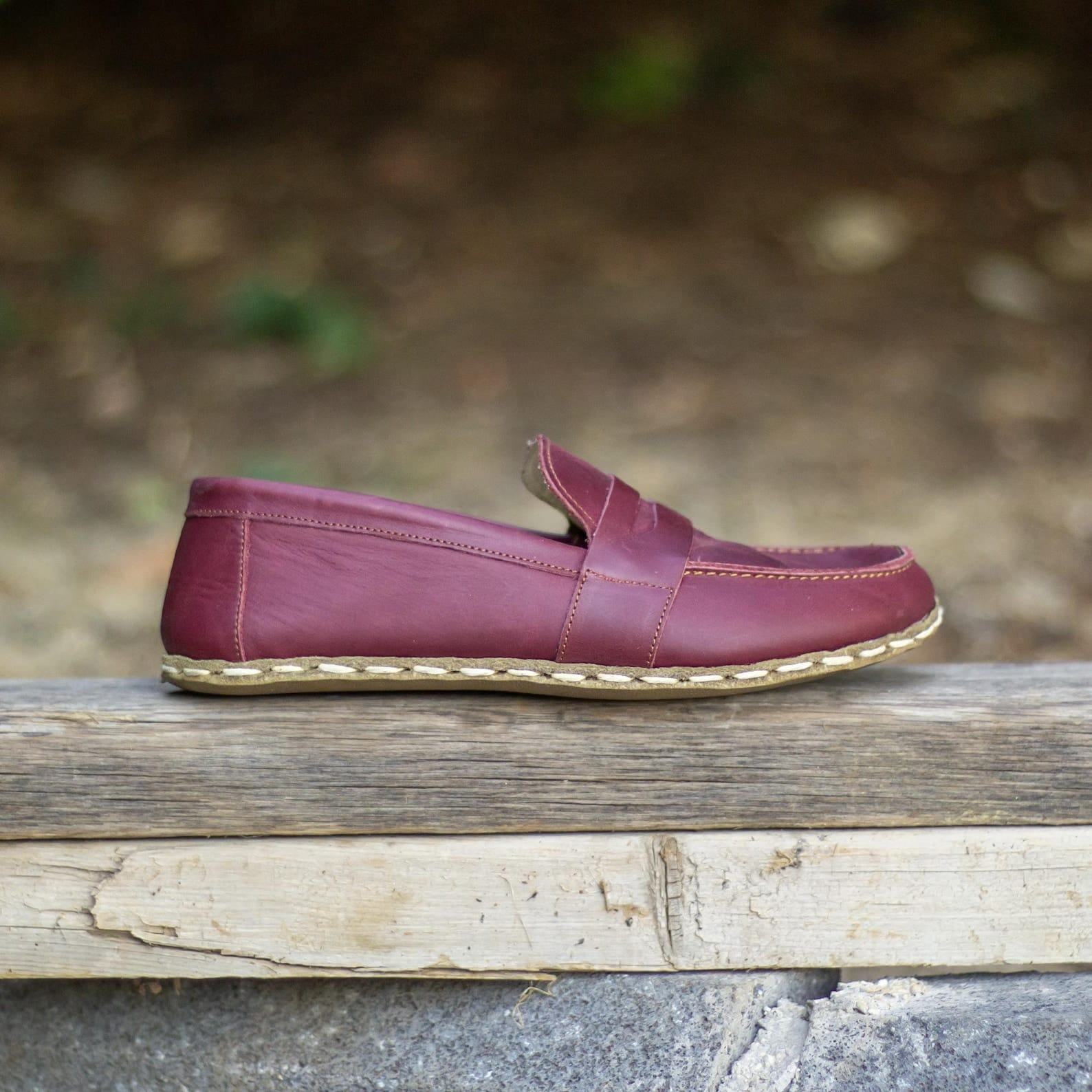 Barefoot Burgundy  Leather Grounding Shoes for Women | Earthing & Comfort