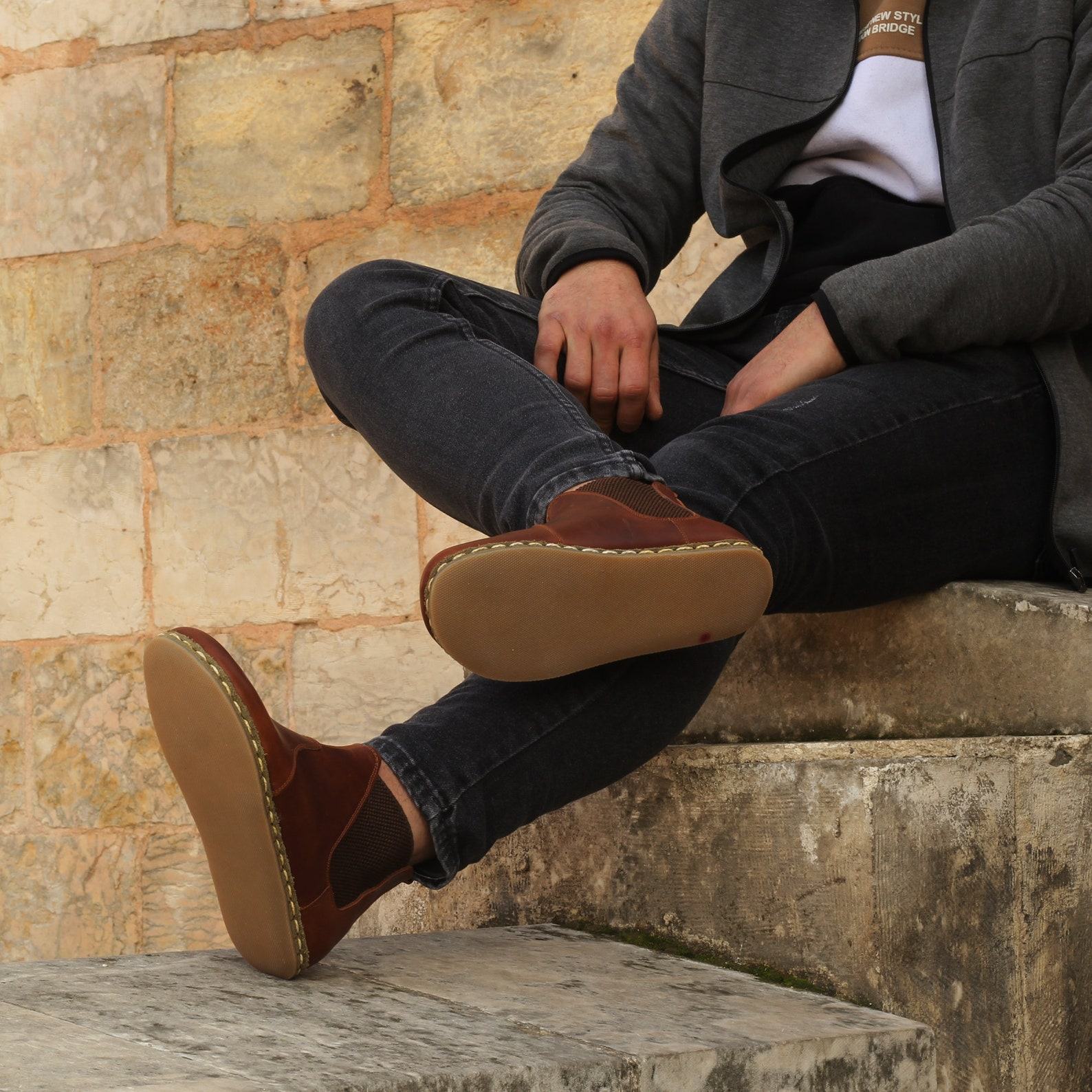 Barefoot Chelsea Boots for Men – Wide Toe, Sustainable Leather, Crazy New Brown