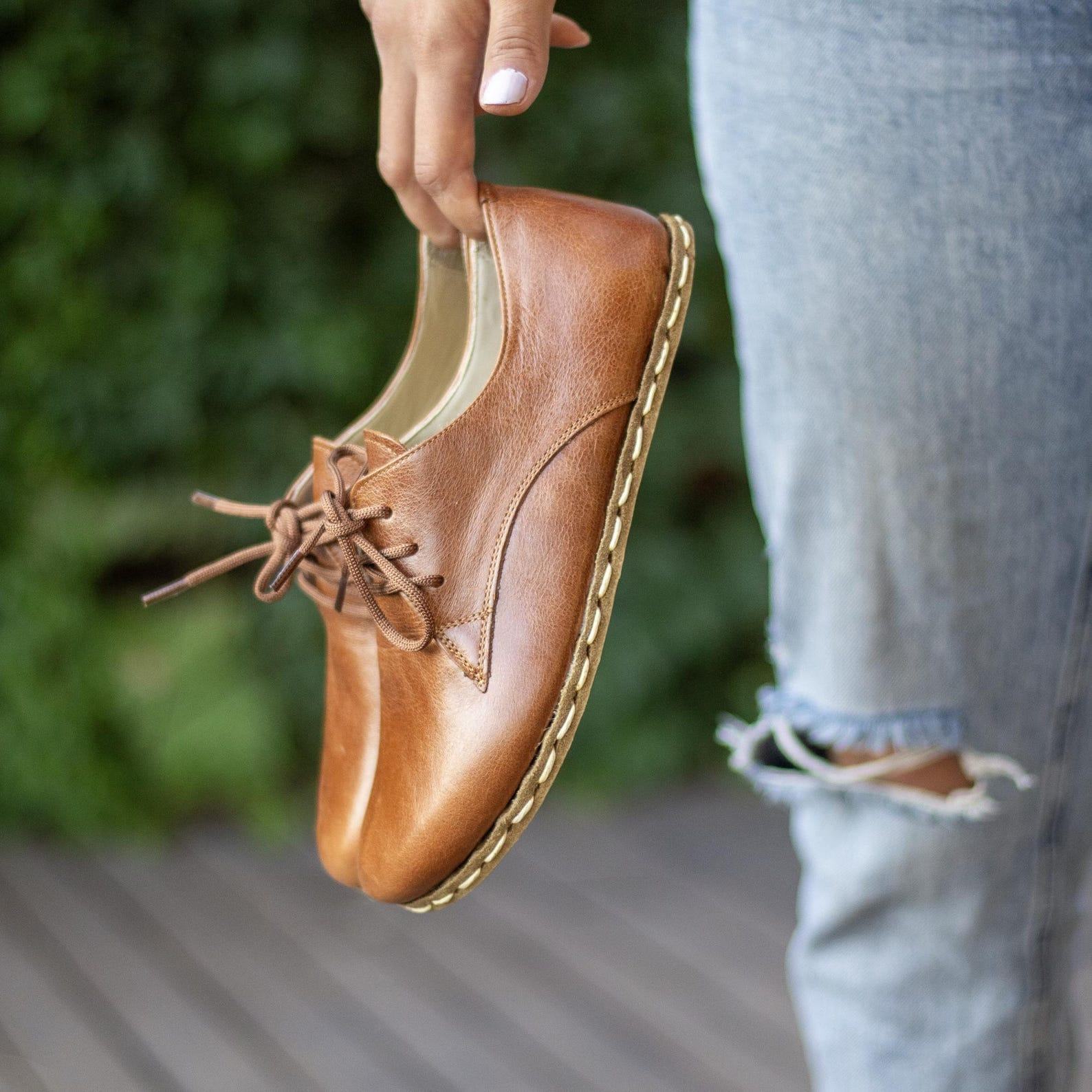 Barefoot Leather Shoes Women – Organic Antique Brown | Leatherful Shoes