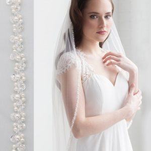 Beaded Bridal Veil Ivory Elegance for Your Wedding Day