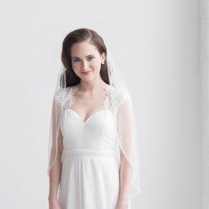 Beaded Bridal Veil Ivory Elegance for Your Wedding Day