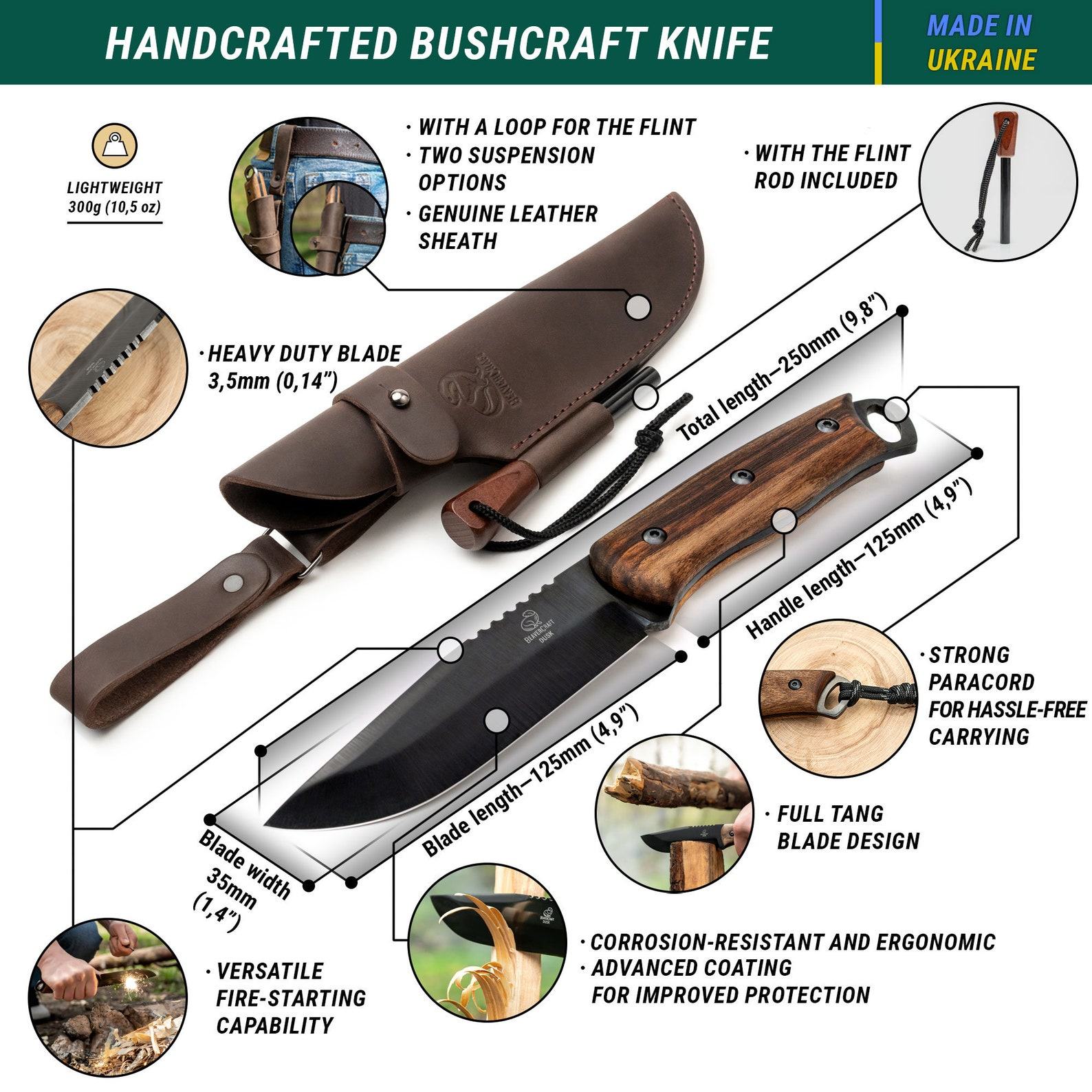 BeaverCraft BSH4_F Dusk The Ultimate Bushcraft Knife for Wilderness Adventures