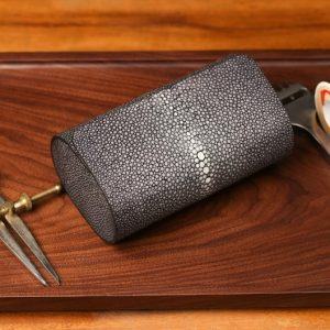 Bespoke Black Stingray Leather Watch Roll The Epitome of Timepiece Protection