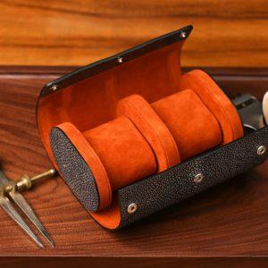 Bespoke Black Stingray Leather Watch Roll The Epitome of Timepiece Protection