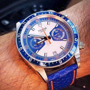 Bespoke Navy Beaver Tail Watch Strap Elevate Your Timepiece with Custom Elegance