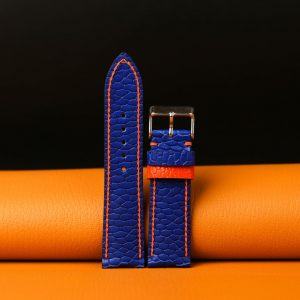 Bespoke Navy Beaver Tail Watch Strap Elevate Your Timepiece with Custom Elegance