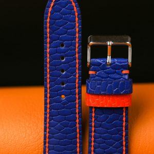 Bespoke Navy Beaver Tail Watch Strap Elevate Your Timepiece with Custom Elegance