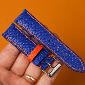 Bespoke Navy Beaver Tail Watch Strap Elevate Your Timepiece with Custom Elegance