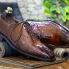 Bespoke Rust Alligator Whole Cut Shoes – Handmade Luxury for Men