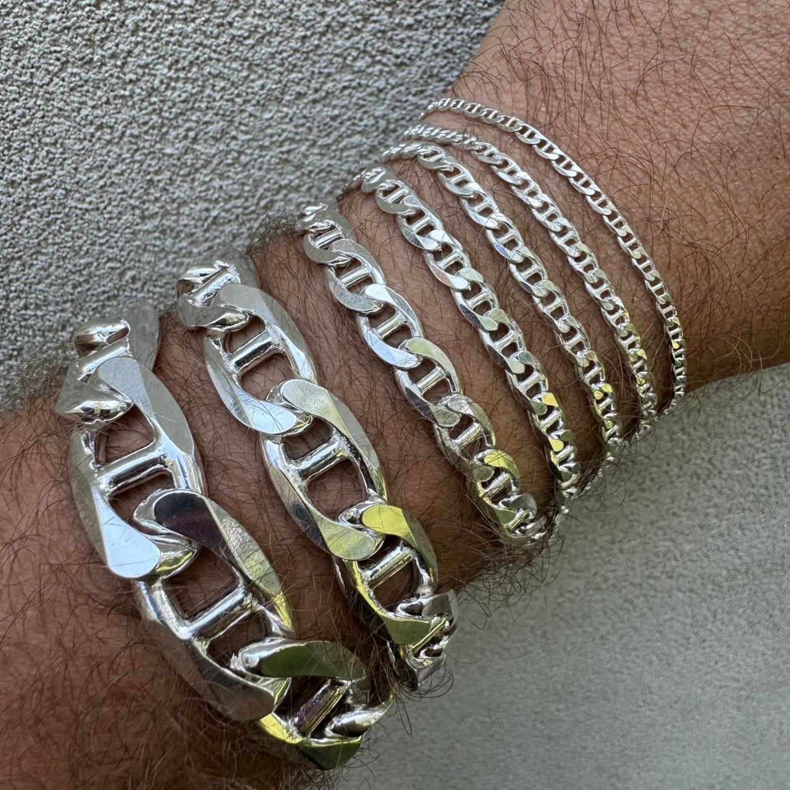 BESTSELLER Italian Silver Chain Mariner Link Necklace or Bracelet – 925 Sterling Silver – 6″-30″ – 2.5mm-16mm (Gucci Link)