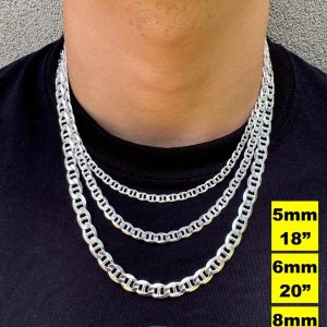 BESTSELLER Italian Silver Chain Mariner Link Necklace or Bracelet – 925 Sterling Silver – 6″-30″ – 2.5mm-16mm (Gucci Link)