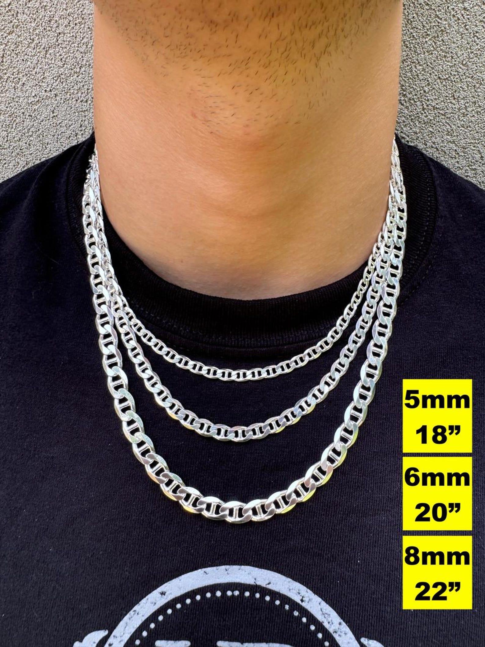 BESTSELLER Italian Silver Chain Mariner Link Necklace or Bracelet – 925 Sterling Silver – 6″-30″ – 2.5mm-16mm (Gucci Link) - Image 4