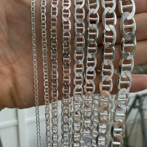 BESTSELLER Italian Silver Chain Mariner Link Necklace or Bracelet – 925 Sterling Silver – 6″-30″ – 2.5mm-16mm (Gucci Link)
