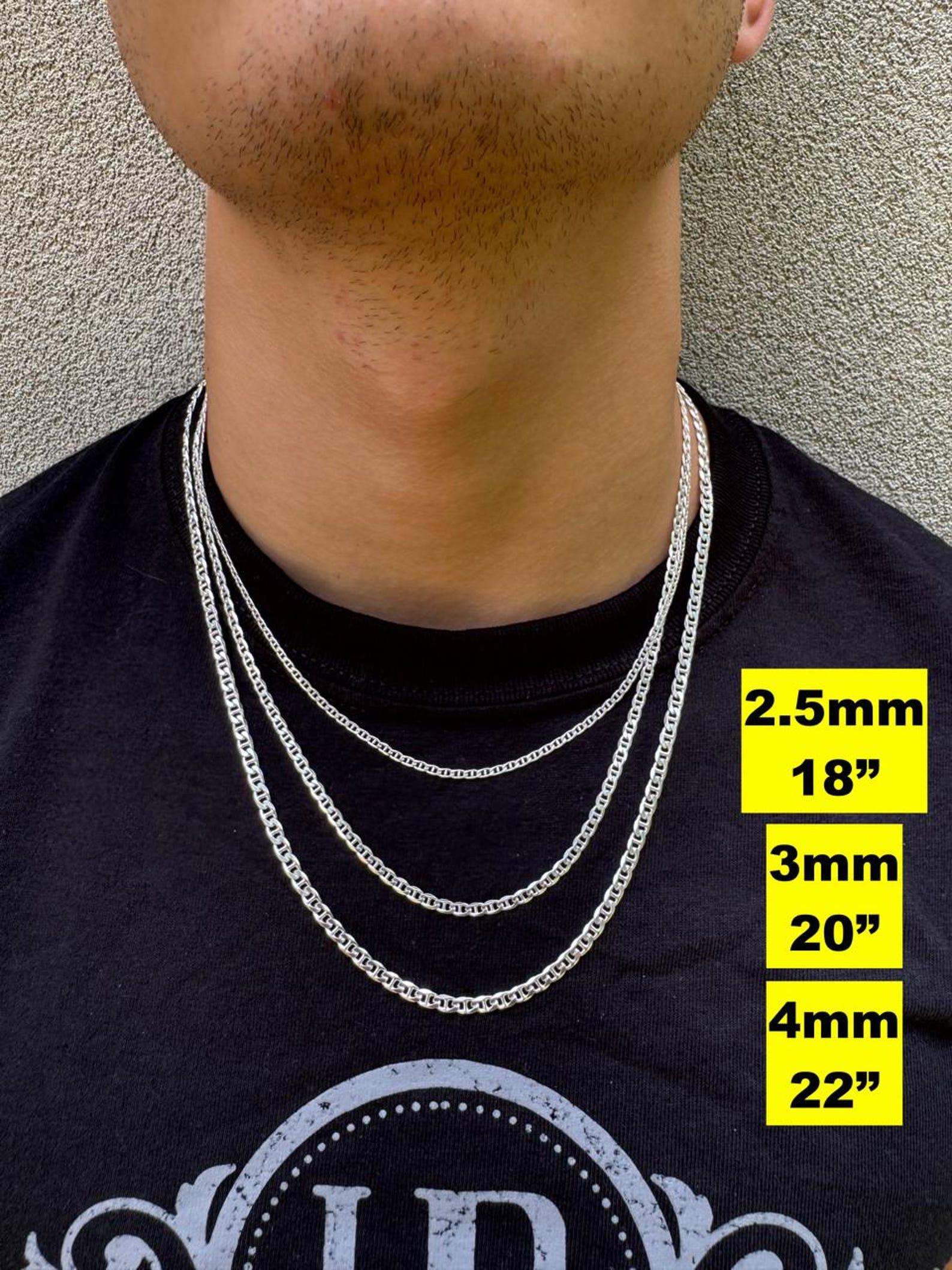 BESTSELLER Italian Silver Chain Mariner Link Necklace or Bracelet – 925 Sterling Silver – 6″-30″ – 2.5mm-16mm (Gucci Link) - Image 3