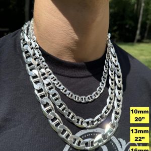 BESTSELLER Italian Silver Chain Mariner Link Necklace or Bracelet – 925 Sterling Silver – 6″-30″ – 2.5mm-16mm (Gucci Link)