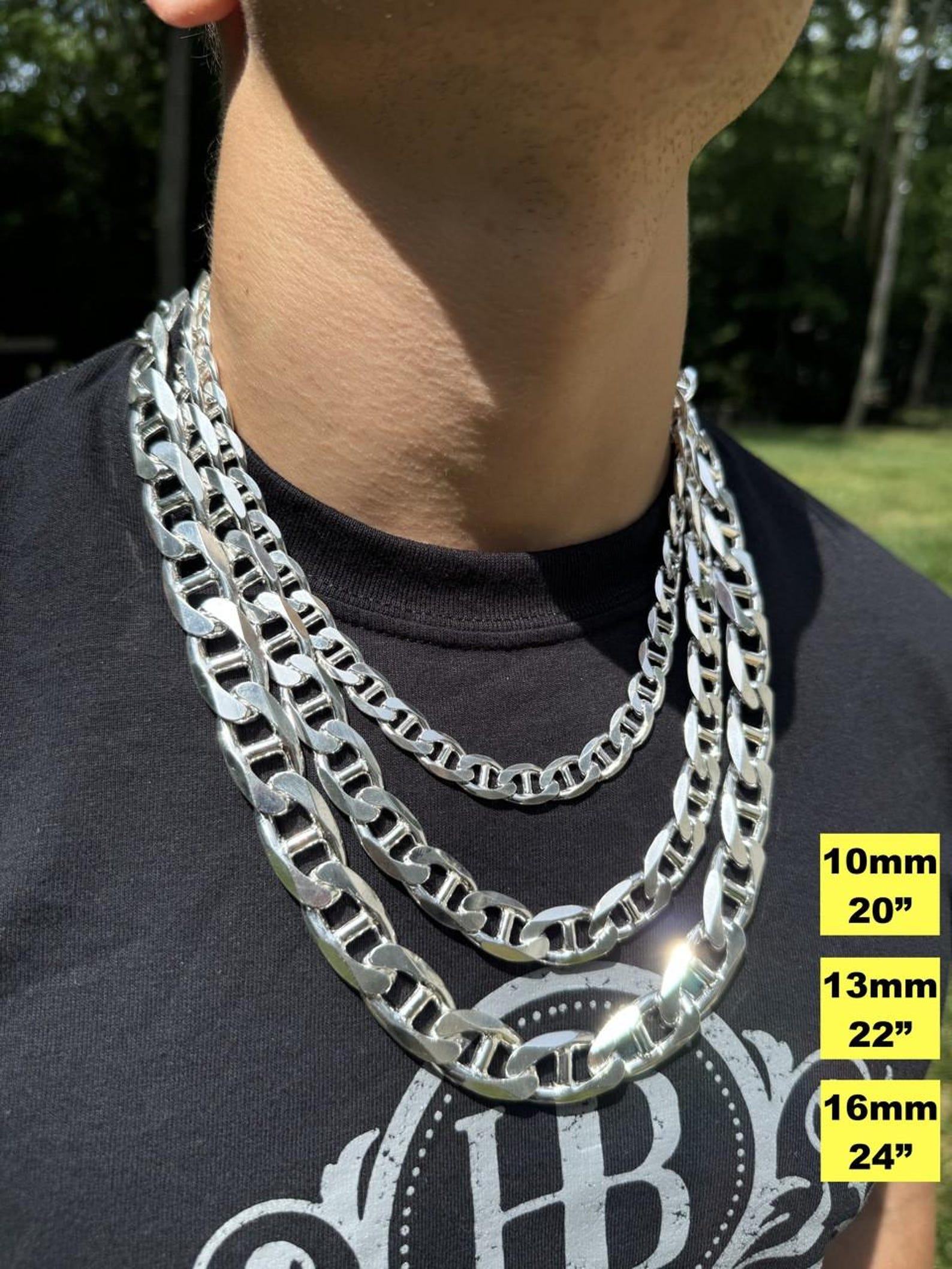 BESTSELLER Italian Silver Chain Mariner Link Necklace or Bracelet – 925 Sterling Silver – 6″-30″ – 2.5mm-16mm (Gucci Link) - Image 5