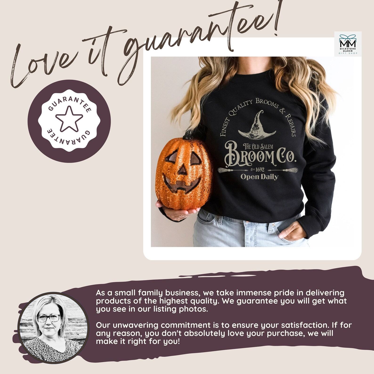 Bewitching Halloween Sweatshirt Embrace the Spooky Spirit with Salem Broom Company’s Vintage Charm