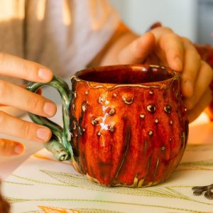 Bewitching Pumpkin Mugs A Spooktacular Duo of Handmade Ceramic Cups