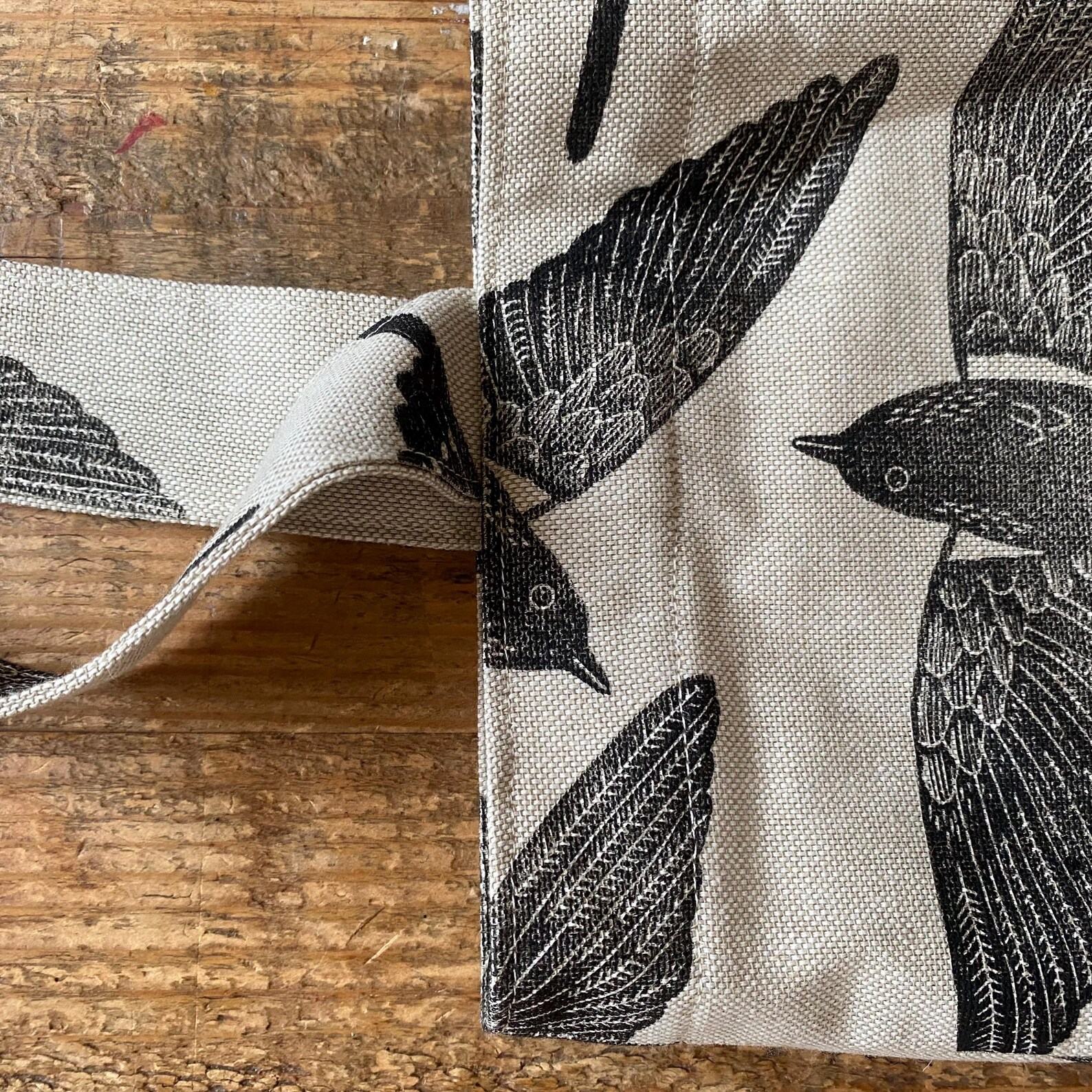Birds of a Feather Handprinted Tote Bag for Nature Lovers