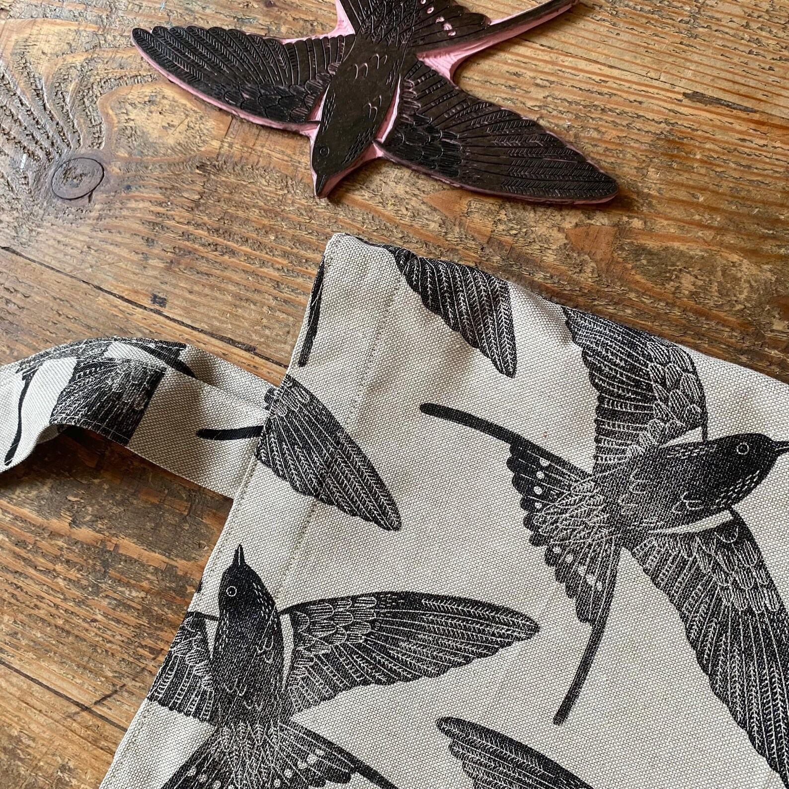 Birds of a Feather Handprinted Tote Bag for Nature Lovers