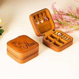 Birth Flower Jewelry Travel Case A Timeless Keepsake for Your Precious Treasures