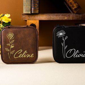 Birth Flower Jewelry Travel Case A Timeless Keepsake for Your Precious Treasures