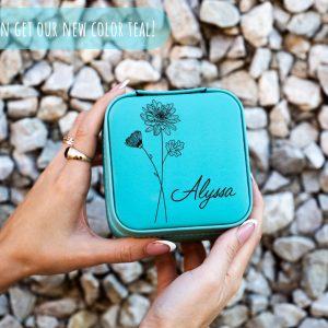 Birth Flower Jewelry Travel Case A Timeless Keepsake for Your Precious Treasures