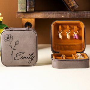 Birth Flower Jewelry Travel Case A Timeless Keepsake for Your Precious Treasures
