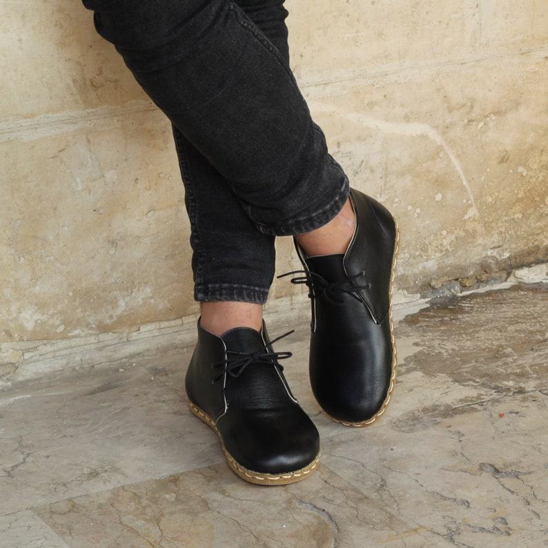 Black Barefoot Boots for Men – Minimalist Leather Shoes |