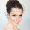 Black Birdcage Veil with Bow A Timeless Bridal Accessory