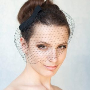 Black Birdcage Veil with Bow A Timeless Bridal Accessory