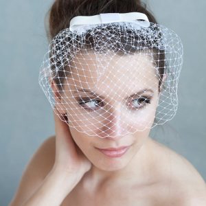 Black Birdcage Veil with Bow A Timeless Bridal Accessory