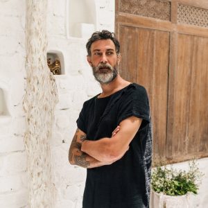 Black Boho Shirt Raw Cotton Bohemian Men’s Clothing, Asymmetrical Organic Top, Comfy Tunic T-Shirt, Gypsy Shirt for Men