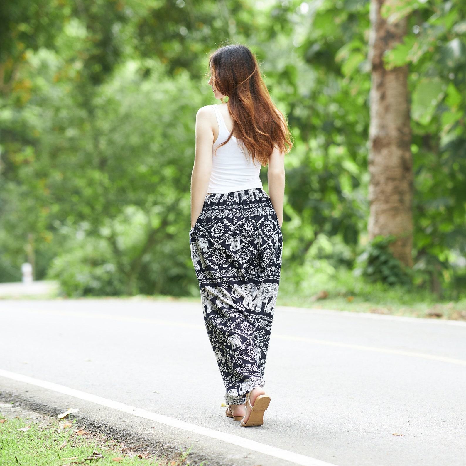 BLACK ELEPHANT HAREM Pants Petite to Plus Size Boho Pants for Festivals and Beyond