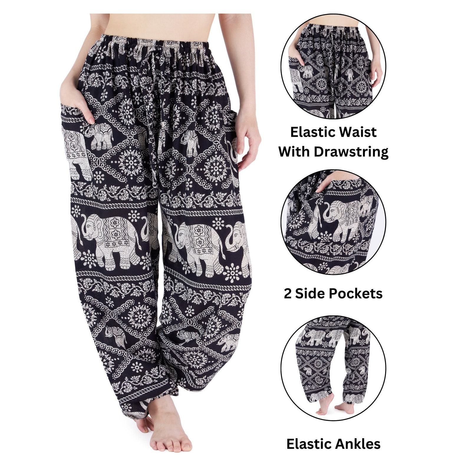 BLACK ELEPHANT HAREM Pants Petite to Plus Size Boho Pants for Festivals and Beyond