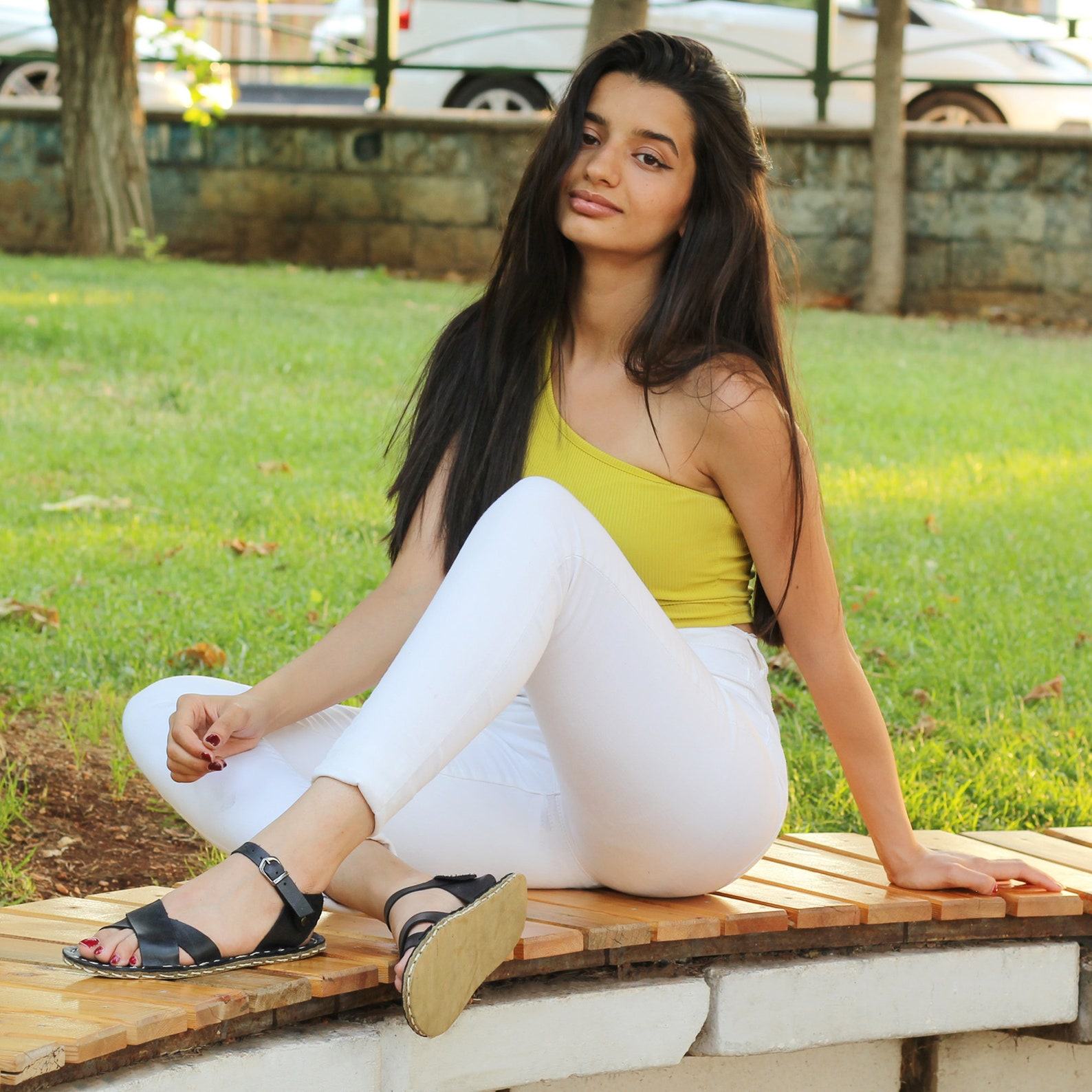 Black Honeymoon Slippers for Women  Cozy His & Hers Outdoor Cross Band Slides