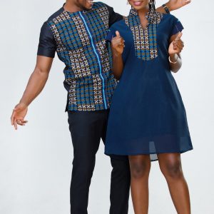 Black Kente Men’s African Print Cotton Easy-Wear Ankara Shirt by Zedi Embrace Cultural Elegance