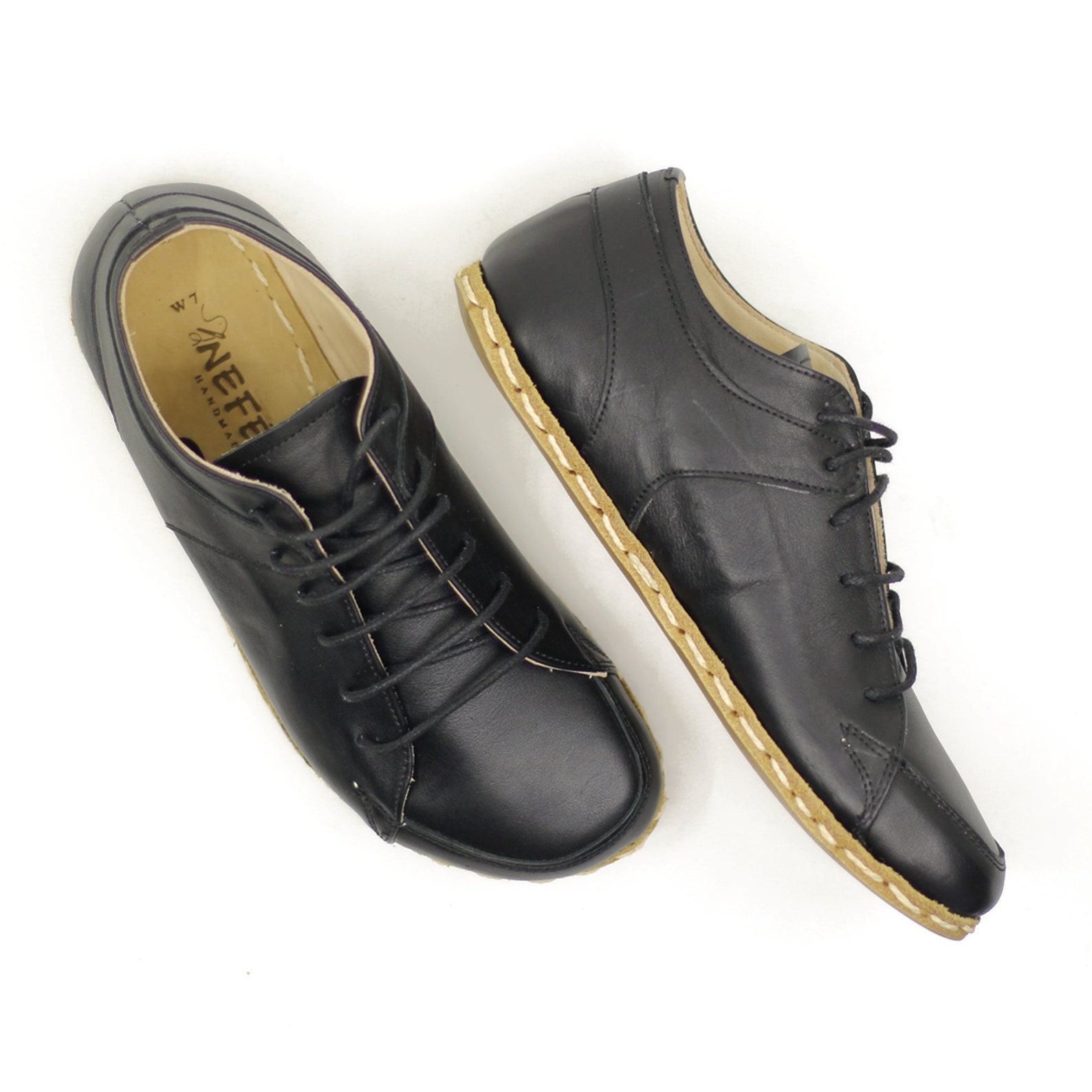 Black Leather Sneakers Elevate Your Style with Barefooters’ Handmade Comfort
