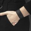 Black Perforated Leather Cuff Bracelet A Timeless Accessory for Men and Women