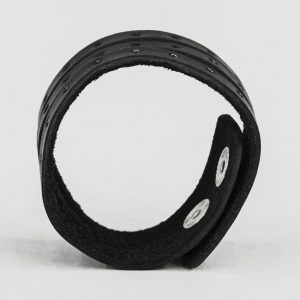 Black Perforated Leather Cuff Bracelet A Timeless Accessory for Men and Women