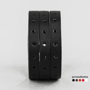 Black Perforated Leather Cuff Bracelet A Timeless Accessory for Men and Women