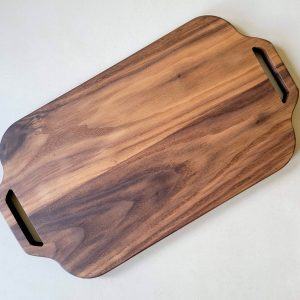 Black Walnut Charcuterie Board Double Cut Out Handle Paddle Board for Sophisticated Entertaining